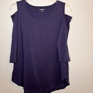 Land's End Cold Shoulder Tunic Navy Large